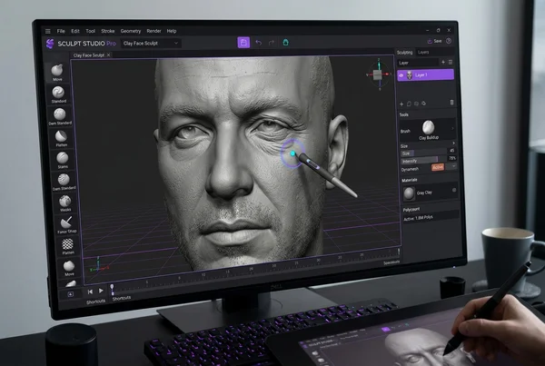 온라인 무료 3D 스컬팅 찰흙 조각 도구 (Sculpt3D Pro) 썸네일