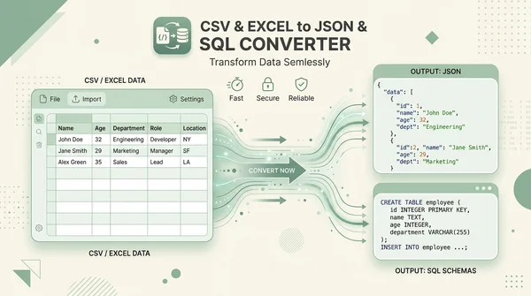 CSV / Excel 데이터 JSON 및 SQL 자동 변환기 - DataMorph Pro 썸네일