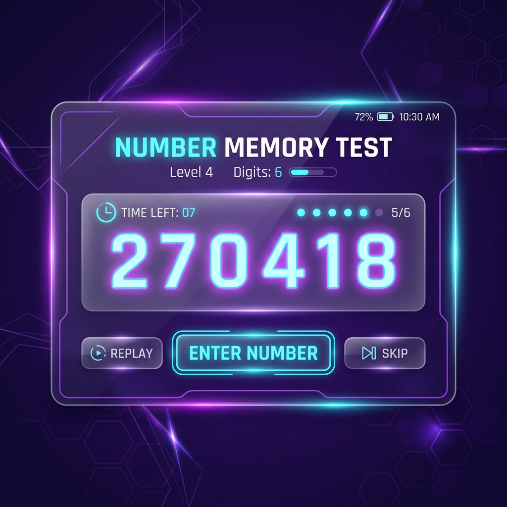 숫자 기억력 테스트 (Number Memory) 썸네일