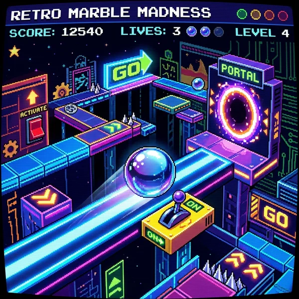 3D 마블 대리석 구슬 굴리기 로직 모션 퍼즐 (Retro Marble Motion 3D) 썸네일