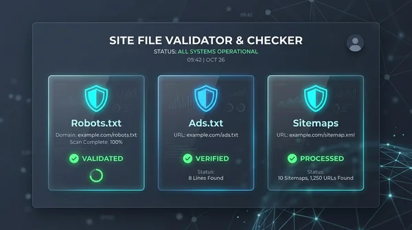 웹사이트 필수 주변 파일 검증기: Robots.txt / Sitemap.xml / Ads.txt 등 8종 통합 진단 도구 썸네일